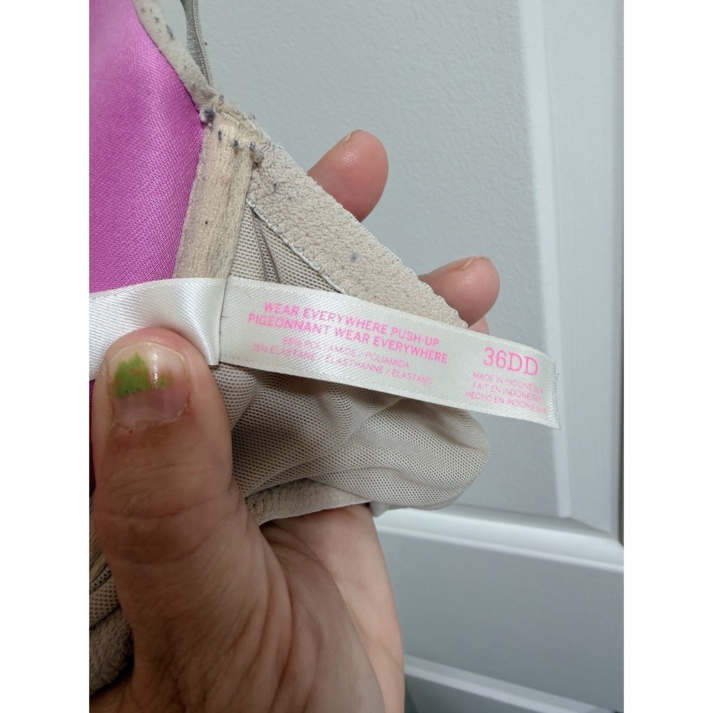 PINK Victoria's Secret Wear Everywhere Super Push Up Bra 36DD Nude Beige Pink - Picture 5 of 6